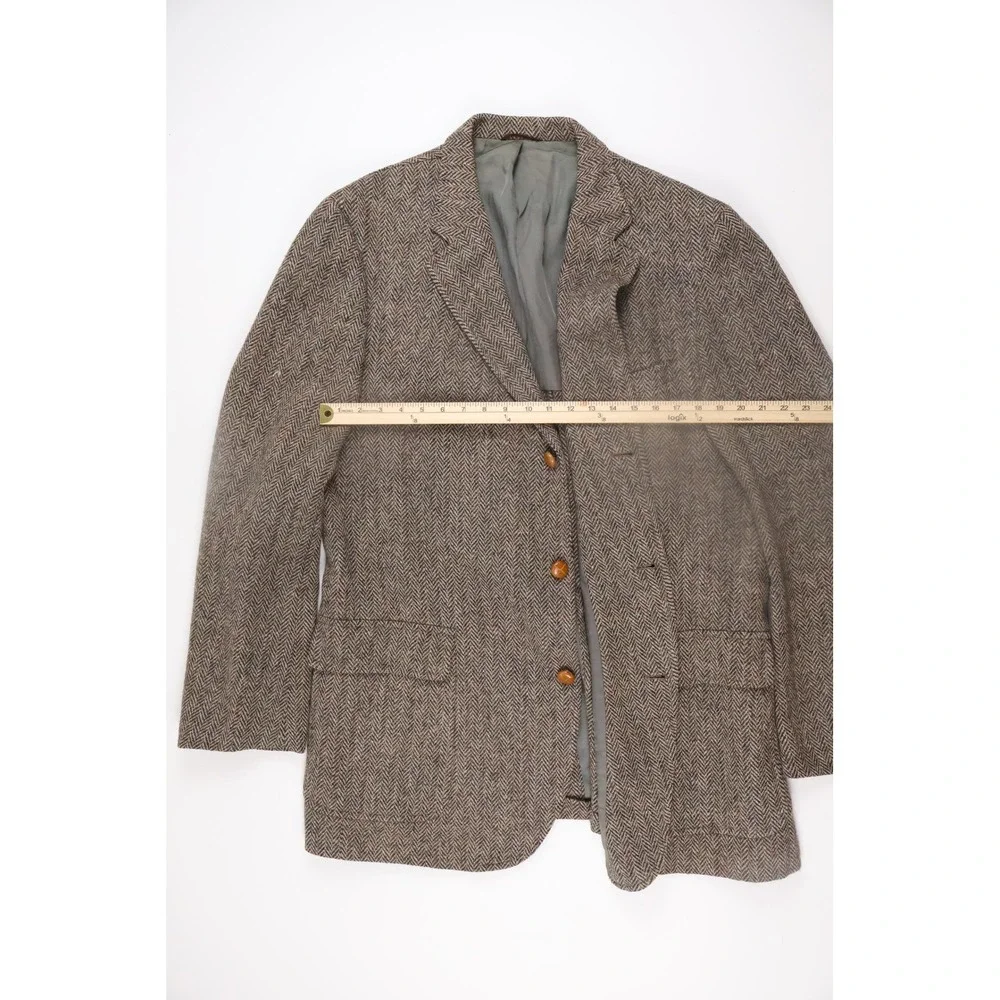 Cable Car Clothiers Mens Blazer Harris Tweed Herringbone Brown Wool XL